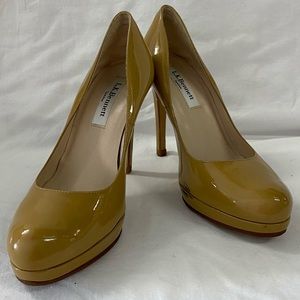 LK BENNETT Sledge Taupe Pumps•36/ 6•Patent Leather Nude Heels Kate Middleton